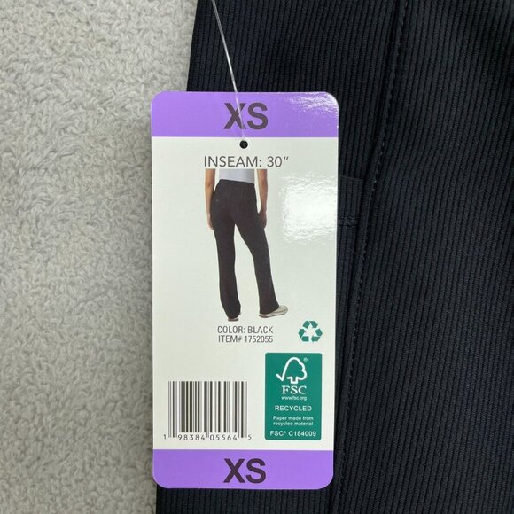 NEW 32 Degrees Cool Women's XS Active Flare Black Pants Ribbed Side Pocket J1088 - Picture 12 of 14